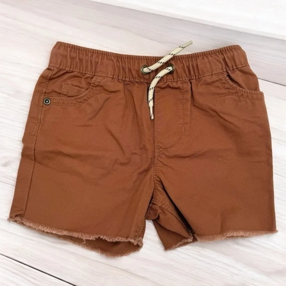 Carter’s Baby Pull-on Poplin Brown Casual Shorts with Drawstring 12 Months
